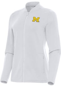 Womens Michigan Wolverines White Antigua Continual Light Weight Jacket