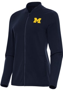 Womens Michigan Wolverines Navy Blue Antigua Continual Light Weight Jacket