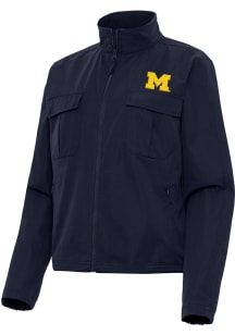 Womens Michigan Wolverines Navy Blue Antigua Even Par Light Weight Jacket