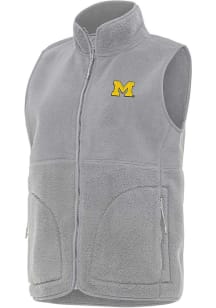 Womens Michigan Wolverines Grey Antigua Nostalgic Vest