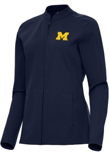 Womens Michigan Wolverines Navy Blue Antigua Regard Light Weight Jacket