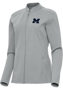 Womens Michigan Wolverines Grey Antigua Regard Light Weight Jacket