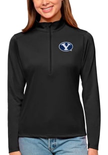 Antigua BYU Cougars Womens Black Tribute 1/4 Zip Pullover