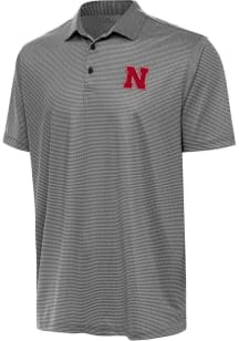 Mens Nebraska Cornhuskers White Antigua Rings Short Sleeve Polo Shirt