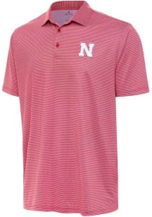 Mens Nebraska Cornhuskers White Antigua Rings Short Sleeve Polo Shirt