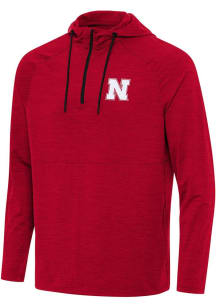 Mens Nebraska Cornhuskers Red Antigua Spikes Qtr Zip Pullover