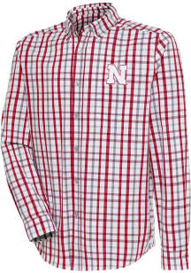 Mens Nebraska Cornhuskers  Antigua Tending Long Sleeve Dress Shirt