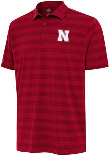 Mens Nebraska Cornhuskers Red Antigua Tunnel Short Sleeve Polo Shirt