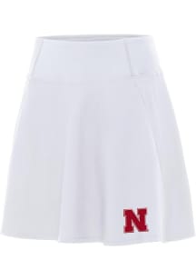 Womens Nebraska Cornhuskers White Antigua Chip Skort Skirt