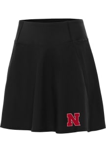 Womens Nebraska Cornhuskers Black Antigua Chip Skort Skirt