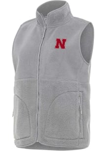 Womens Nebraska Cornhuskers Grey Antigua Nostalgic Vest