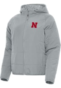 Antigua Nebraska Cornhuskers Womens Grey Universe Filled Jacket