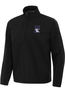 Mens Northwestern Wildcats Black Antigua Brisk Qtr Zip Pullover