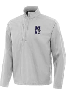 Mens Northwestern Wildcats Grey Antigua Brisk Qtr Zip Pullover