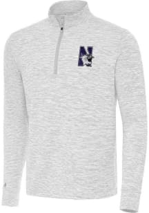 Mens Northwestern Wildcats Grey Antigua Cause Qtr Zip Pullover