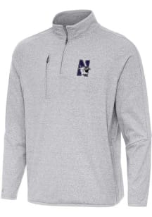 Mens Northwestern Wildcats Grey Antigua Certain Qtr Zip Pullover