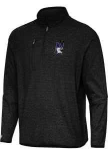 Mens Northwestern Wildcats Black Antigua Certain Qtr Zip Pullover