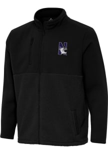 Mens Northwestern Wildcats Black Antigua Daily Fused Medium Weight Jacket