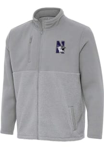 Mens Northwestern Wildcats Grey Antigua Daily Fused Medium Weight Jacket