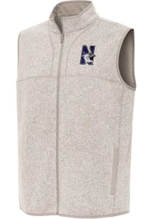 Mens Northwestern Wildcats Oatmeal Antigua Fortune Vest