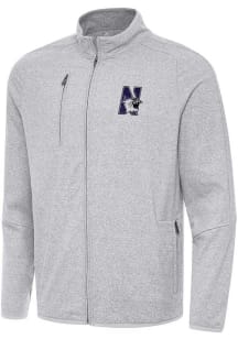 Mens Northwestern Wildcats Grey Antigua Hold Up Light Weight Jacket