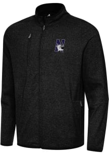 Mens Northwestern Wildcats Black Antigua Hold Up Light Weight Jacket