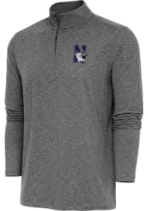 Mens Northwestern Wildcats Black Antigua Hunk Qtr Zip Pullover