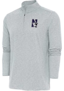 Mens Northwestern Wildcats Grey Antigua Hunk Qtr Zip Pullover