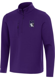 Mens Northwestern Wildcats Purple Antigua Insider Qtr Zip Pullover