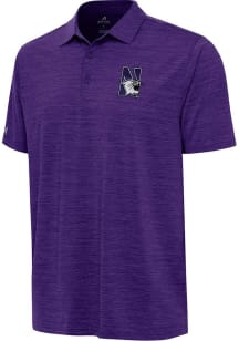 Mens Northwestern Wildcats Purple Antigua Layout Short Sleeve Polo Shirt