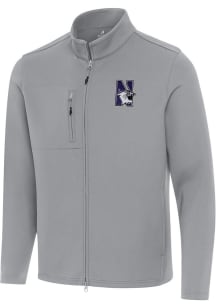 Mens Northwestern Wildcats Grey Antigua Objection Light Weight Jacket