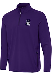 Antigua Northwestern Wildcats Mens Purple Perilous Long Sleeve Qtr Zip Pullover