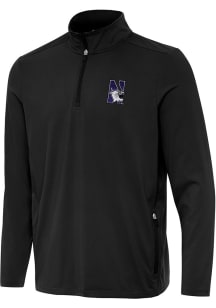 Mens Northwestern Wildcats Black Antigua Perilous Qtr Zip Pullover