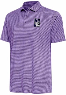 Antigua Northwestern Wildcats Mens Purple Scheme Short Sleeve Polo