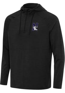 Mens Northwestern Wildcats Black Antigua Spikes Qtr Zip Pullover