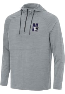 Mens Northwestern Wildcats Grey Antigua Spikes Qtr Zip Pullover