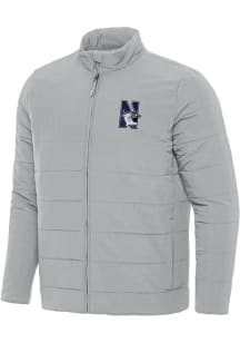 Mens Northwestern Wildcats Grey Antigua Swelter Filled Jacket