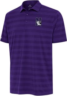 Mens Northwestern Wildcats Purple Antigua Tunnel Short Sleeve Polo Shirt