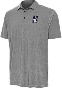 Antigua Northwestern Wildcats Mens Black Twine Short Sleeve Polo