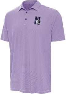 Mens Northwestern Wildcats  Antigua Twine Short Sleeve Polo Shirt