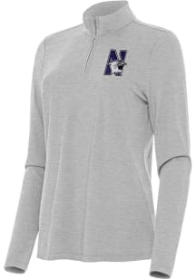 Womens Northwestern Wildcats Grey Antigua Bright Qtr Zip