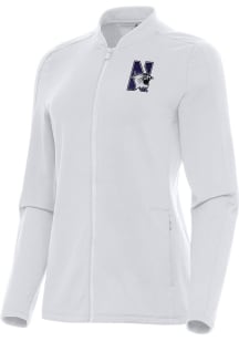 Womens Northwestern Wildcats White Antigua Continual Light Weight Jacket