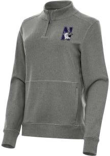 Womens Northwestern Wildcats Black Antigua Crush Qtr Zip