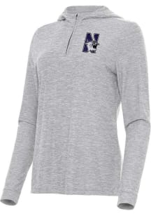 Antigua Northwestern Wildcats Womens Grey Daybreak Qtr Zip