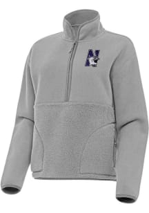 Antigua Northwestern Wildcats Womens Grey Figure Qtr Zip