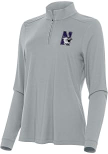 Antigua Northwestern Wildcats Womens Grey Intent Qtr Zip