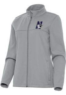 Womens Northwestern Wildcats Grey Antigua Links Light Weight Jacket