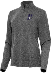 Antigua Northwestern Wildcats Womens Black Mentor Qtr Zip Pullover