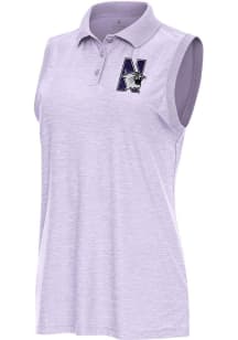 Womens Northwestern Wildcats Lavender Antigua Recap Polo Shirt