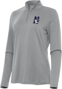 Antigua Northwestern Wildcats Womens Grey Reprocess Recycled Qtr Zip